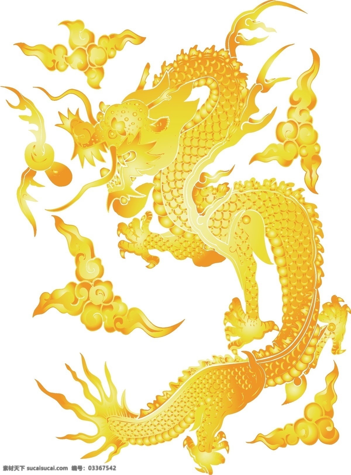 传统 金龙 图 古典 神圣 矢量素材 矢量图 其他矢量图