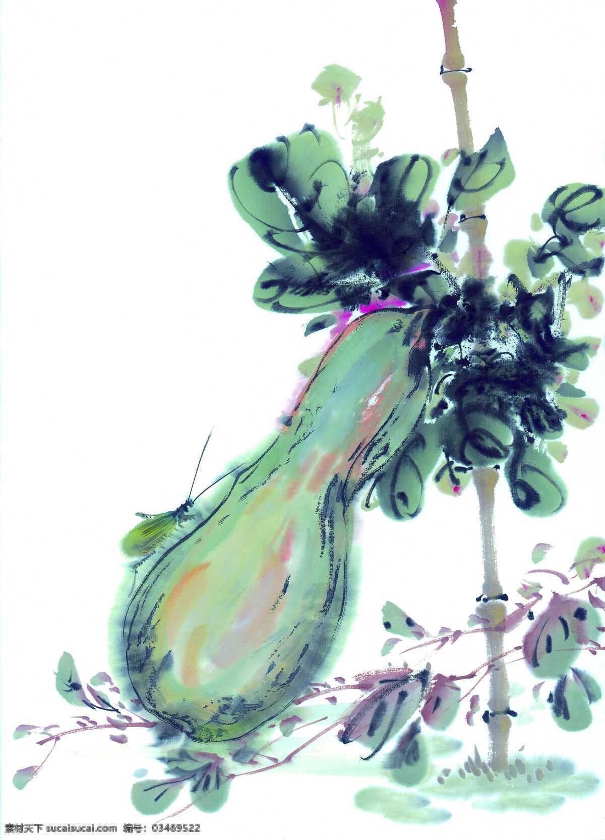 水墨 蔬菜 素材图片 水彩画 水彩 画 水墨画 水墨蔬菜 图案 文化 艺术 古代 传统 书画文字 文化艺术