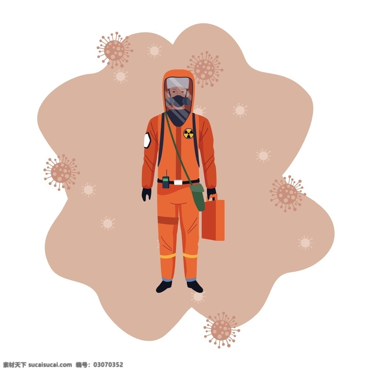 穿 防护服 工作者 穿防护服 细菌 生化 生物 清毒 保健 传染 污染 危险 灾难 新冠预防 医疗卫生保健