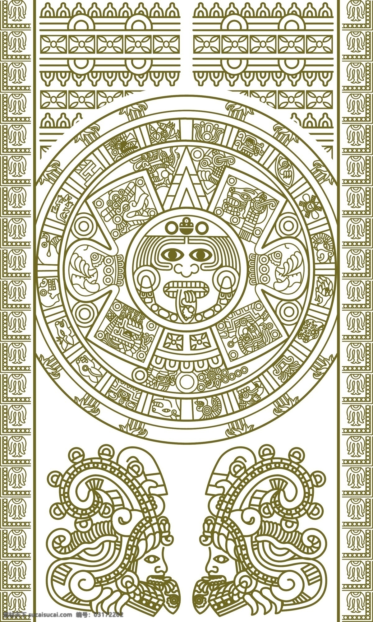 玛雅人 日历 板 矢量 模式 预言 矢量图 其他矢量图