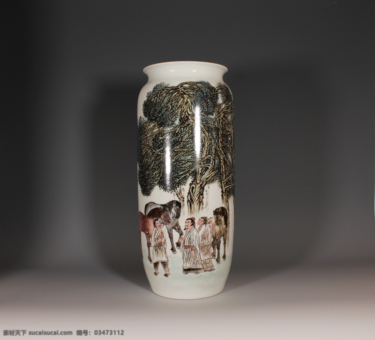 釉 上 粉彩 相马 图 瓶 釉上 相马图瓶 瓷器 瓷瓶 赏瓶 文化艺术 传统文化