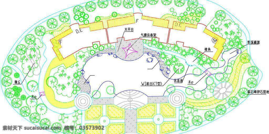 公园 效果图 cad cad设计图 草坪 公园效果图 花草 绿化效果图 树木 园林设计 源文件 公园cad图 效果图样本 cad素材