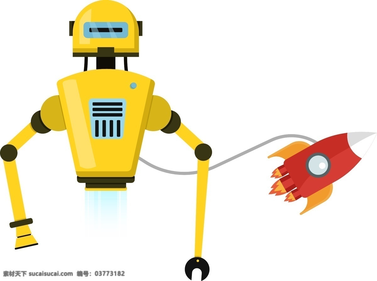 手绘 卡通 机械 装置 黄色 机器人 原创 元素 简约 智能 原创元素 设计元素