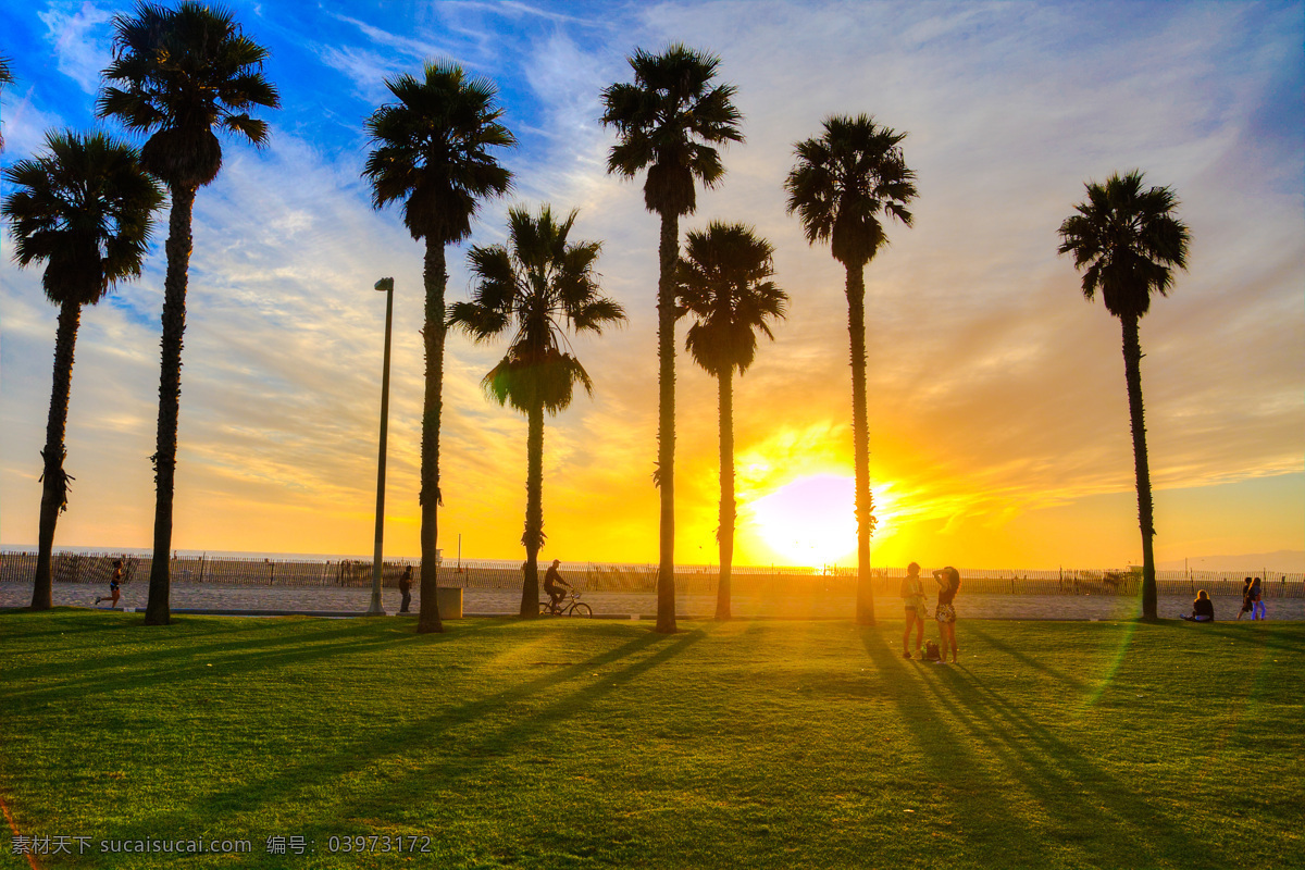 美国 洛杉矶 海滨 滨海 海滩 游人 风光 夕阳 美国印象 旅游摄影 自然风景