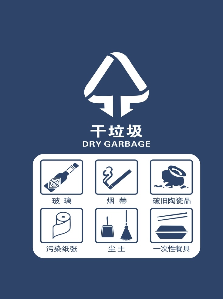 垃圾桶标志 回收 利用 有害 不可回收 玻璃瓶 标志图标 公共标识标志
