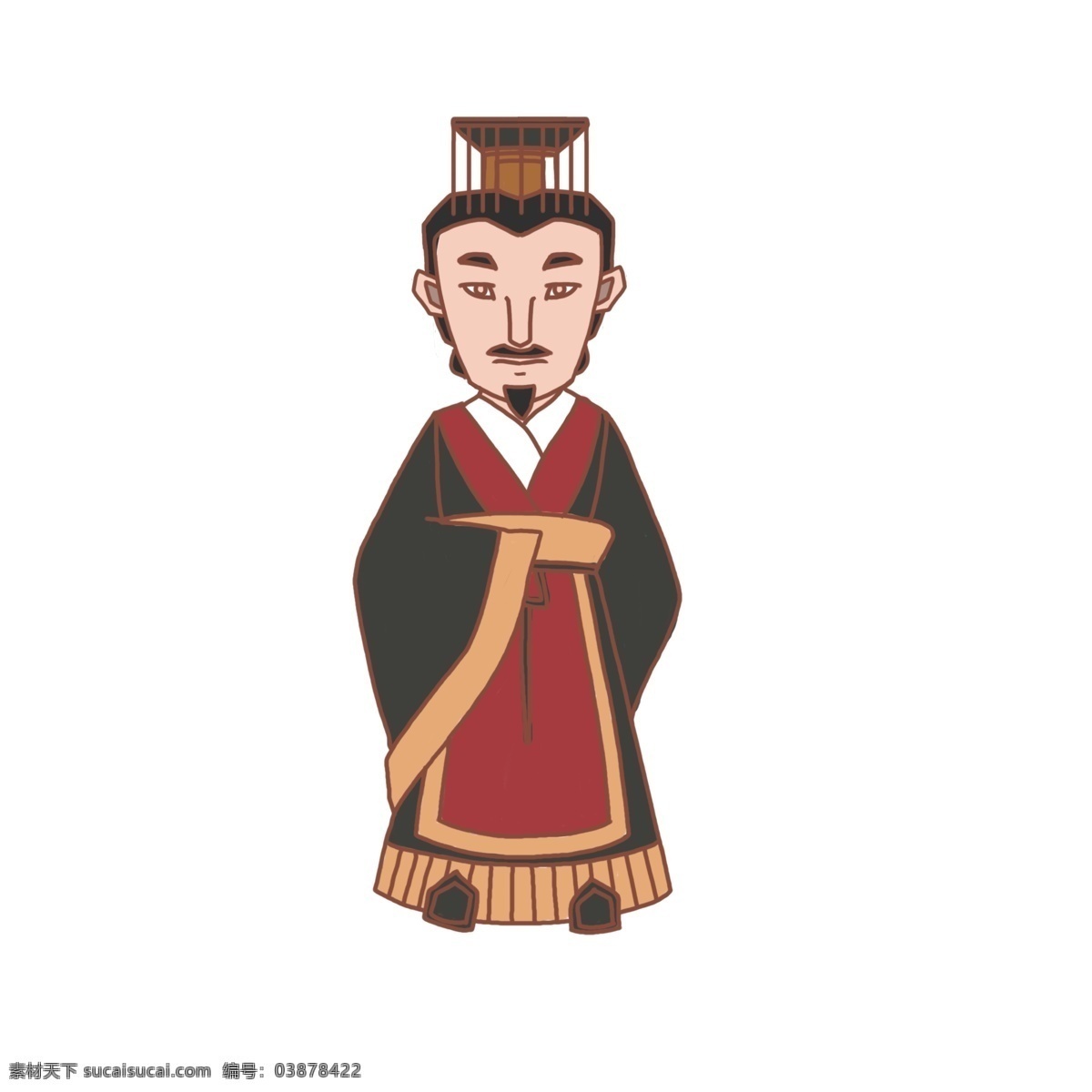 手绘 古代 皇帝 黑色 古装