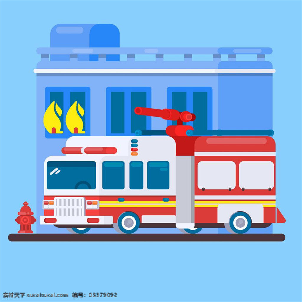 城市 建筑 消防车 城市建筑 城市元素 建筑元素 生活百科 矢量素材