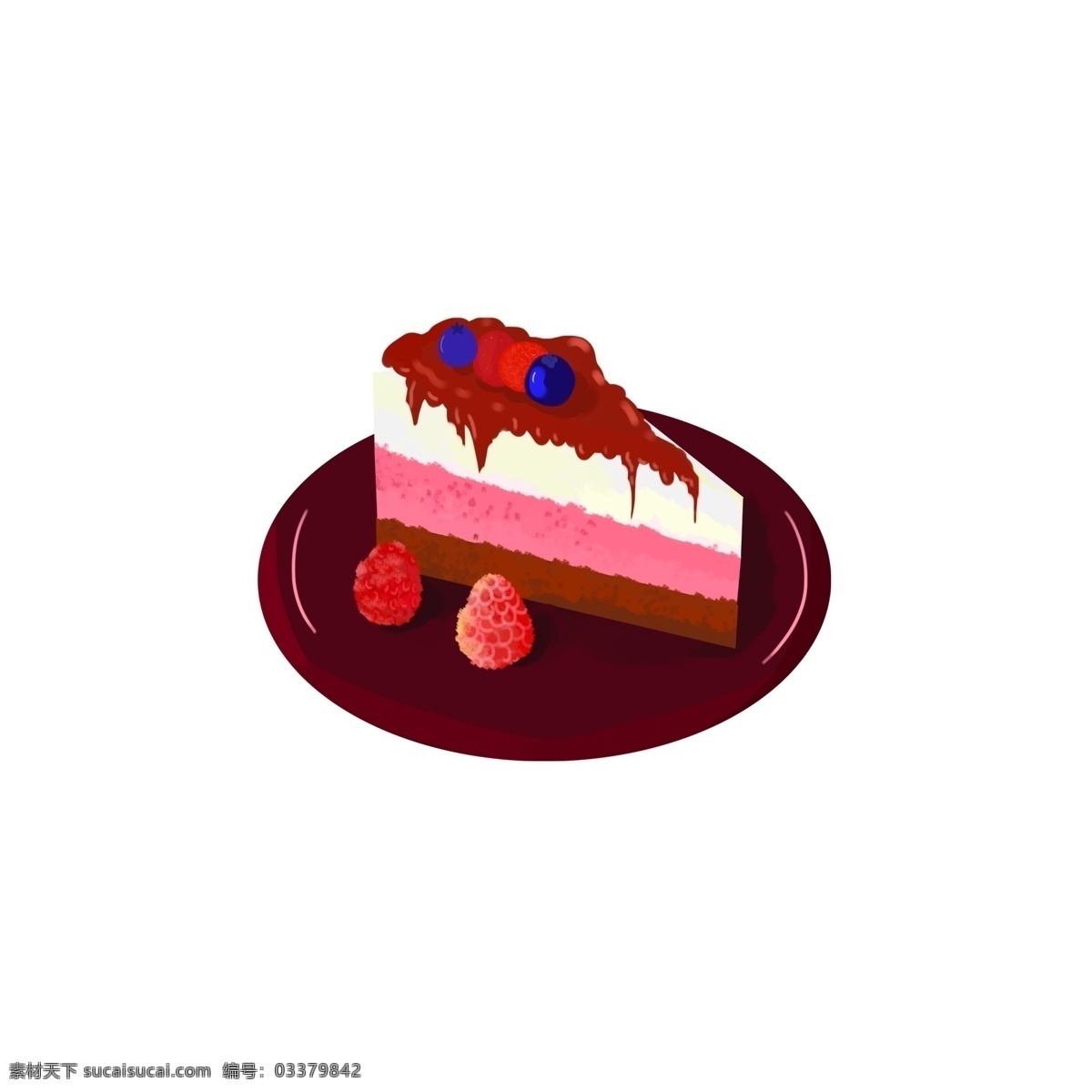 手绘 卡通 美味 三 层 糕 甜点 蛋糕 巧克力