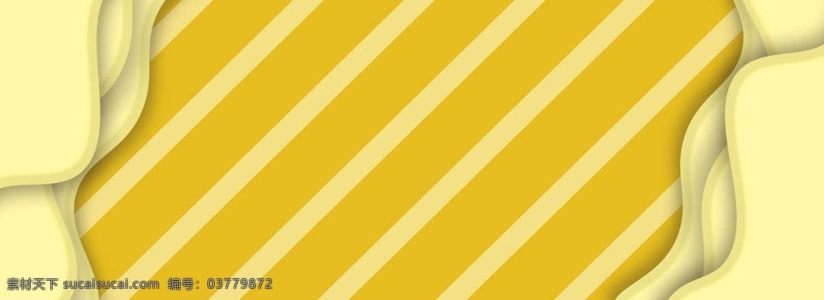 简约 黄色 剪纸 通用 背景 模板 banner 通用背景 元素