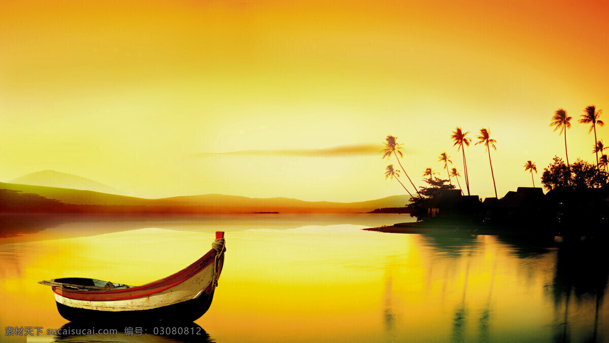 海船免费下载 船 大海 金黄色背景 风景 生活 旅游餐饮
