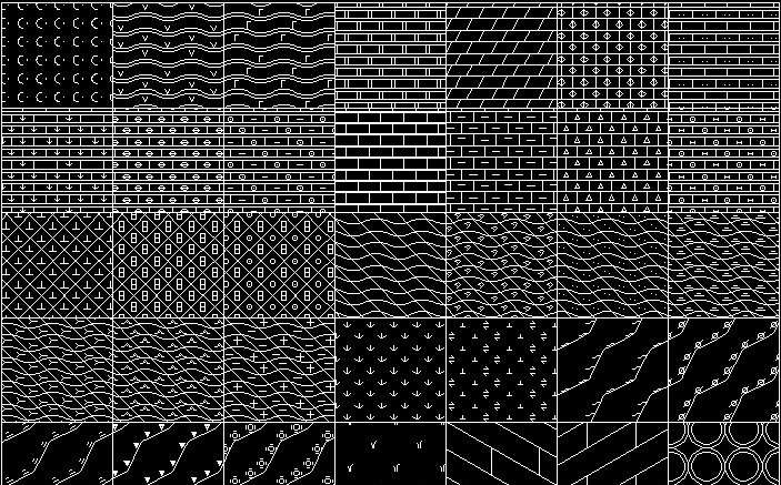cad 填充 图案 圆管形 左斜砖 右斜砖 竹林 实例 图 块 其他设计 环境设计 源文件 dwg