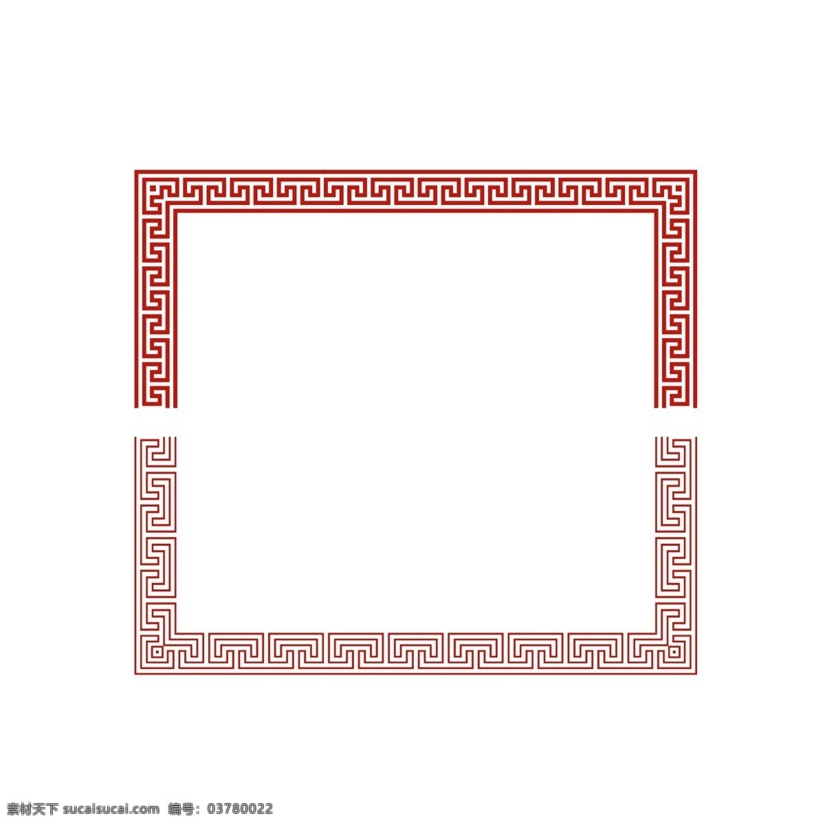 春节 新年 中国 风 红色 矢量 边框 元素 中国风 文艺 复古 节日 贺卡 明信片 装饰 扁平 古风 格子 对称 线 新中式
