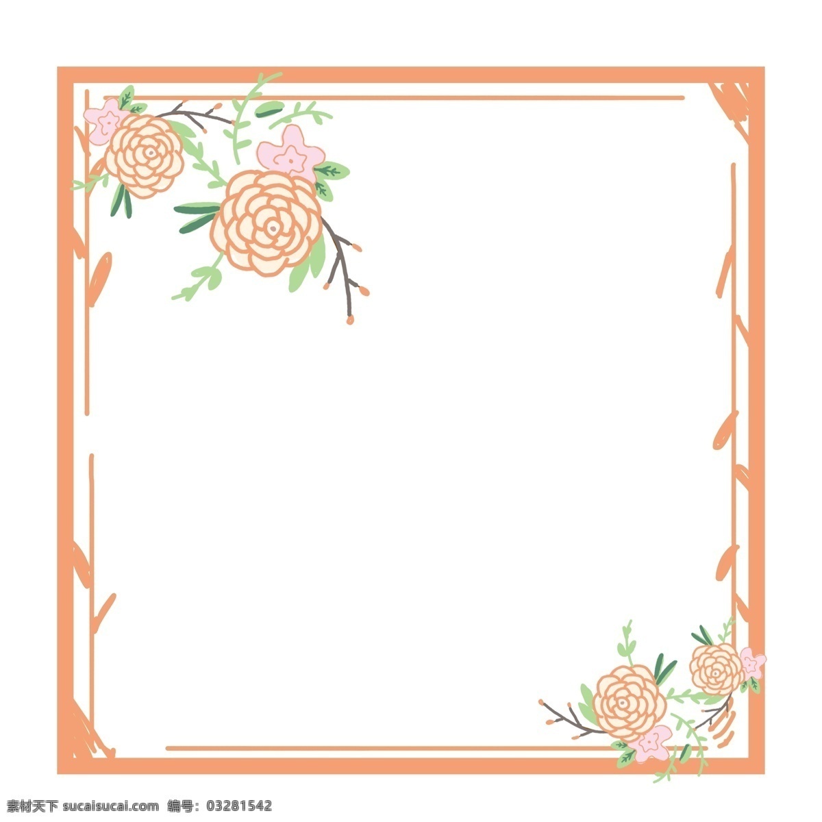 粉色 花朵 边框 小 叶子 花蕊 粉色边框 手绘唯美樱花 花朵组合 繁花似锦