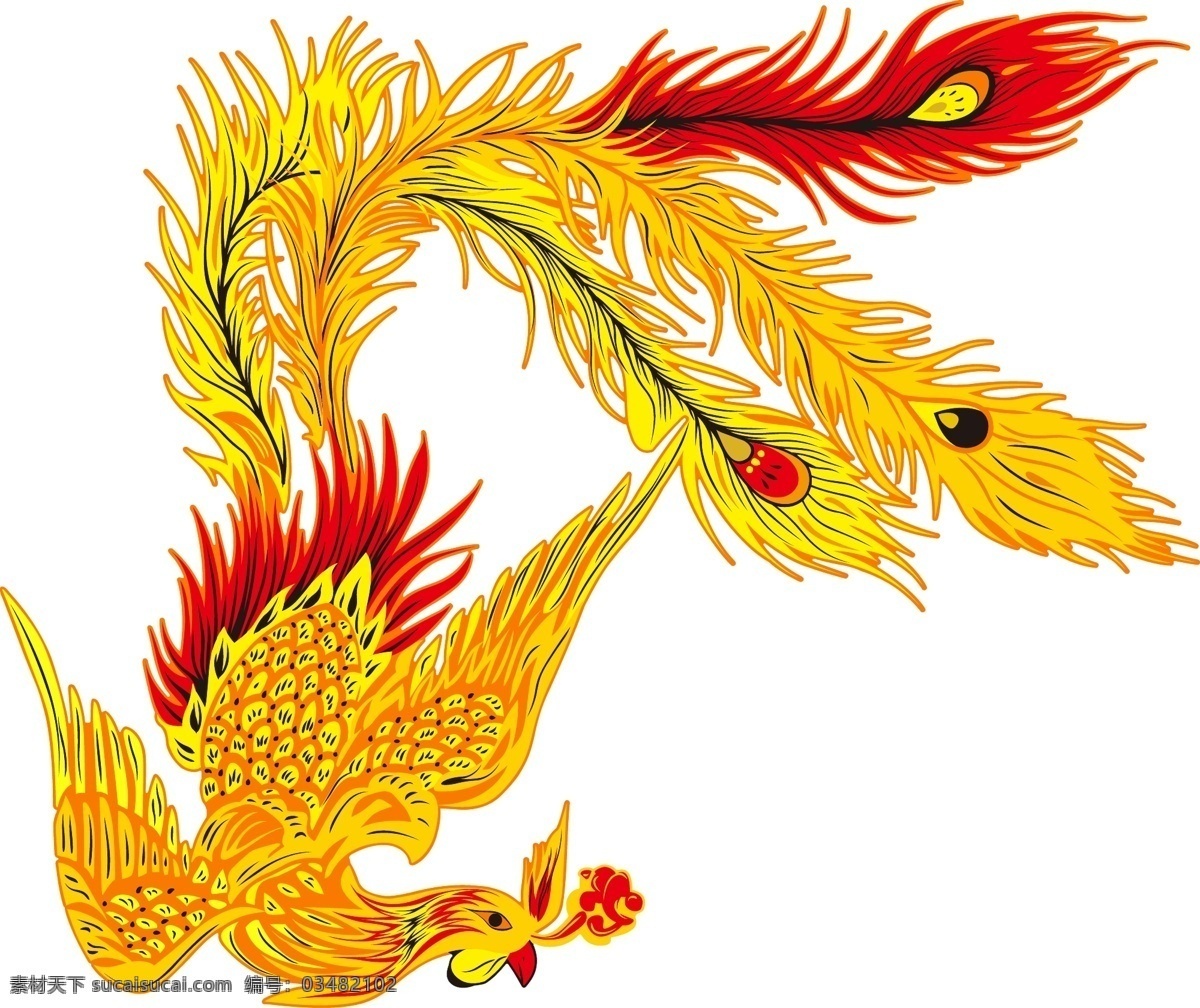 凤凰矢量素材 凤凰 矢量素材 矢量图 手绘素材 文化艺术 传统文化