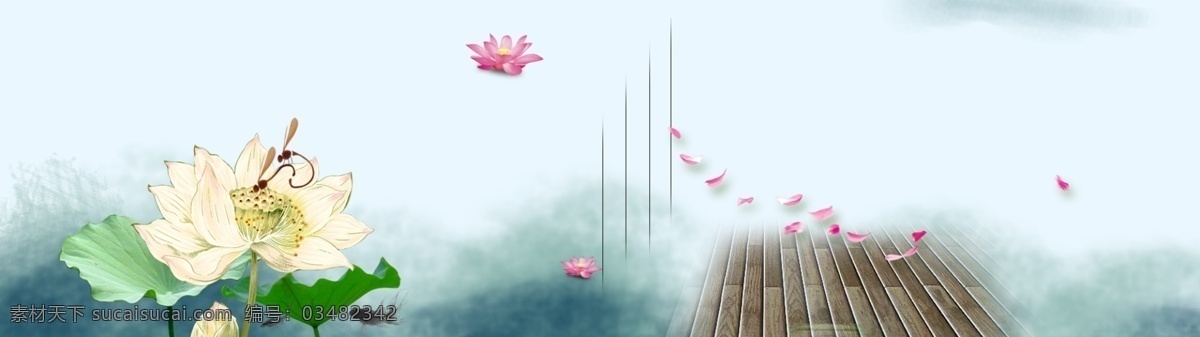 水墨背景 荷花 花瓣 水墨画 木板 雾 莲子 蝴蝶 底纹边框 背景底纹