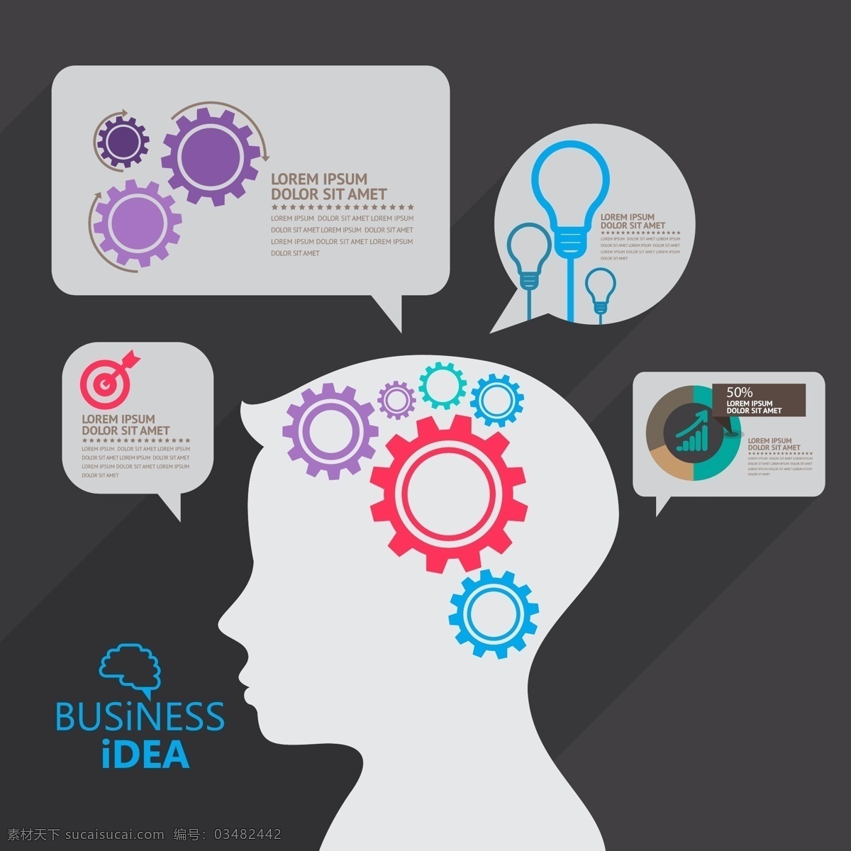 大脑的思维 大脑 思维 联想 创意 思考 矢量 idea 底纹边框 抽象底纹