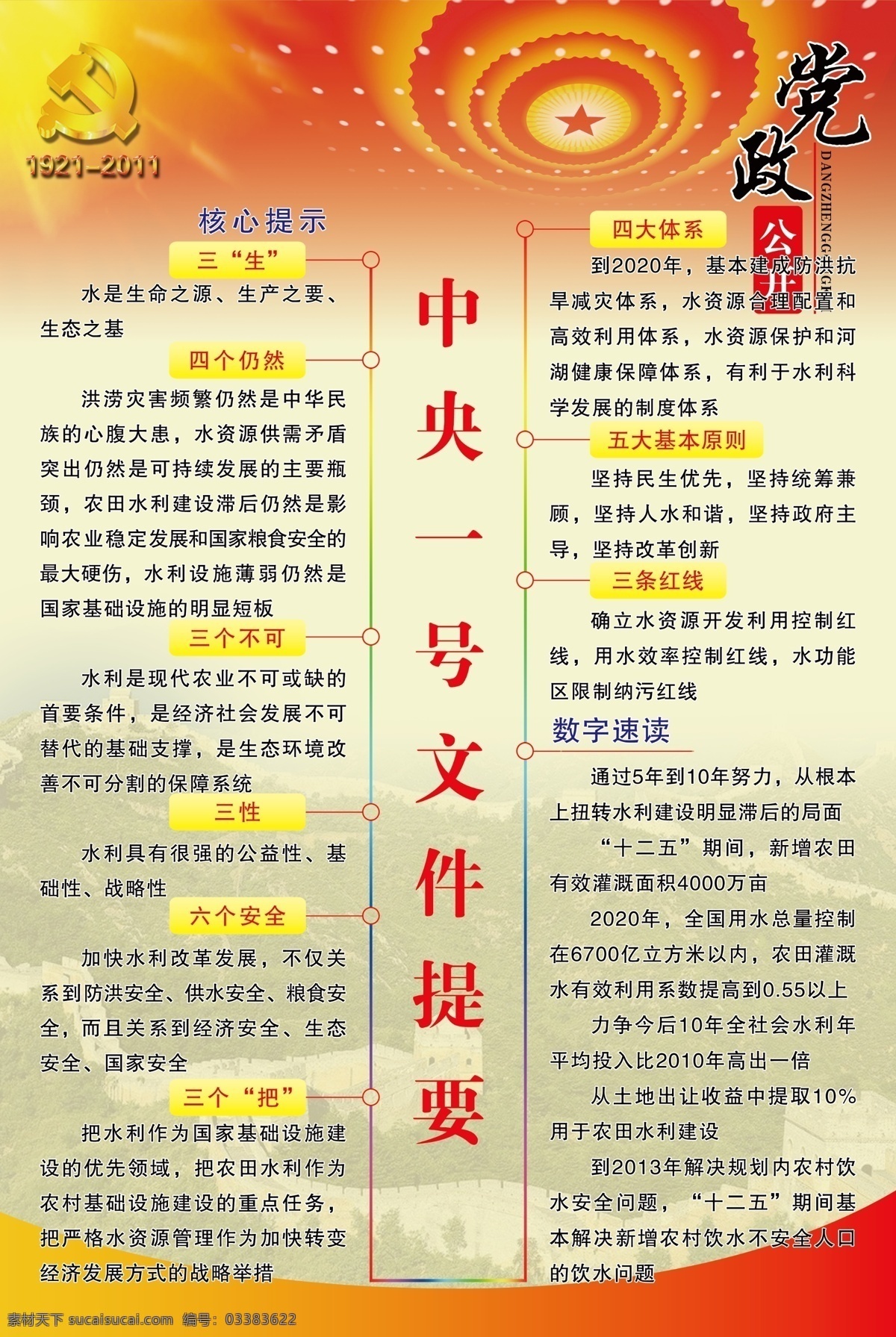 党建 中央 号 文件 提要 模版下载 华标 党徽 模版 展板 背景 长城 展板模板 广告设计模板 源文件