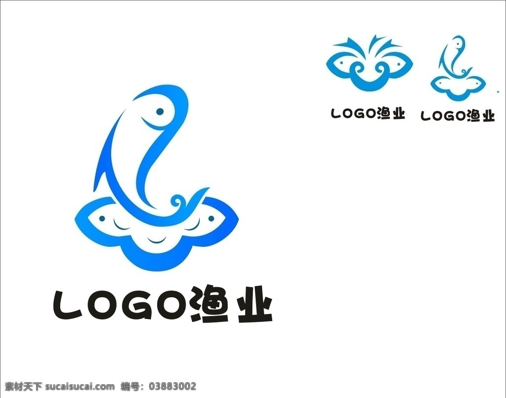 logo 渔业 鱼 花 桃花 标志图标 其他图标