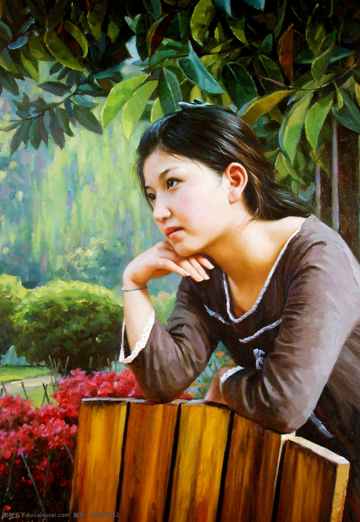 表情 动作 姑娘 花卉 绘画书法 靓女 美术 女人 静思 油画 人物画 女子 姿势 植物 油画艺术 油画作品30 文化艺术 装饰素材