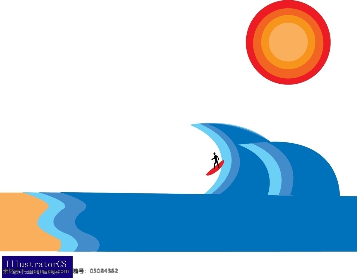 经典 大海 矢量 海浪 海滩 矢量图 其他矢量图