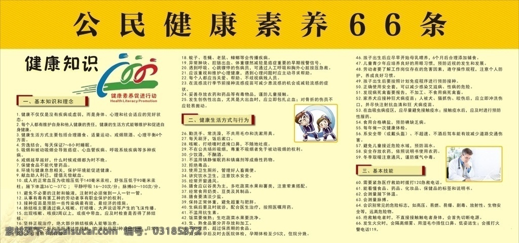公民 健康 素养 条 健康素养 66条 健康知识 绿色健康 健康宣传