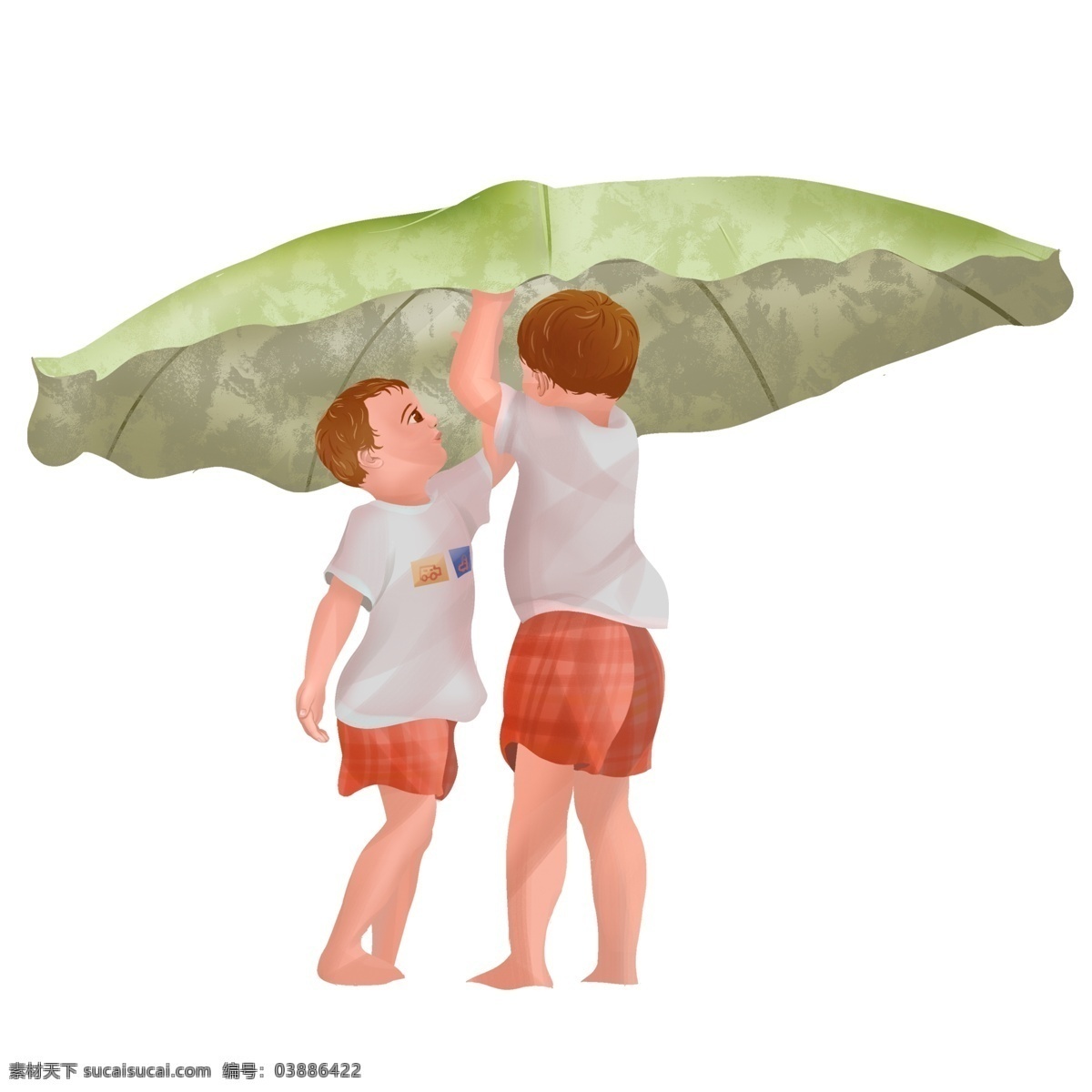 夏日 人物 孩子 图案 小孩子 男孩 玩耍 插画 绘画素材 创意 简约 小清新 水彩 装饰图案 文艺 可爱 卡通