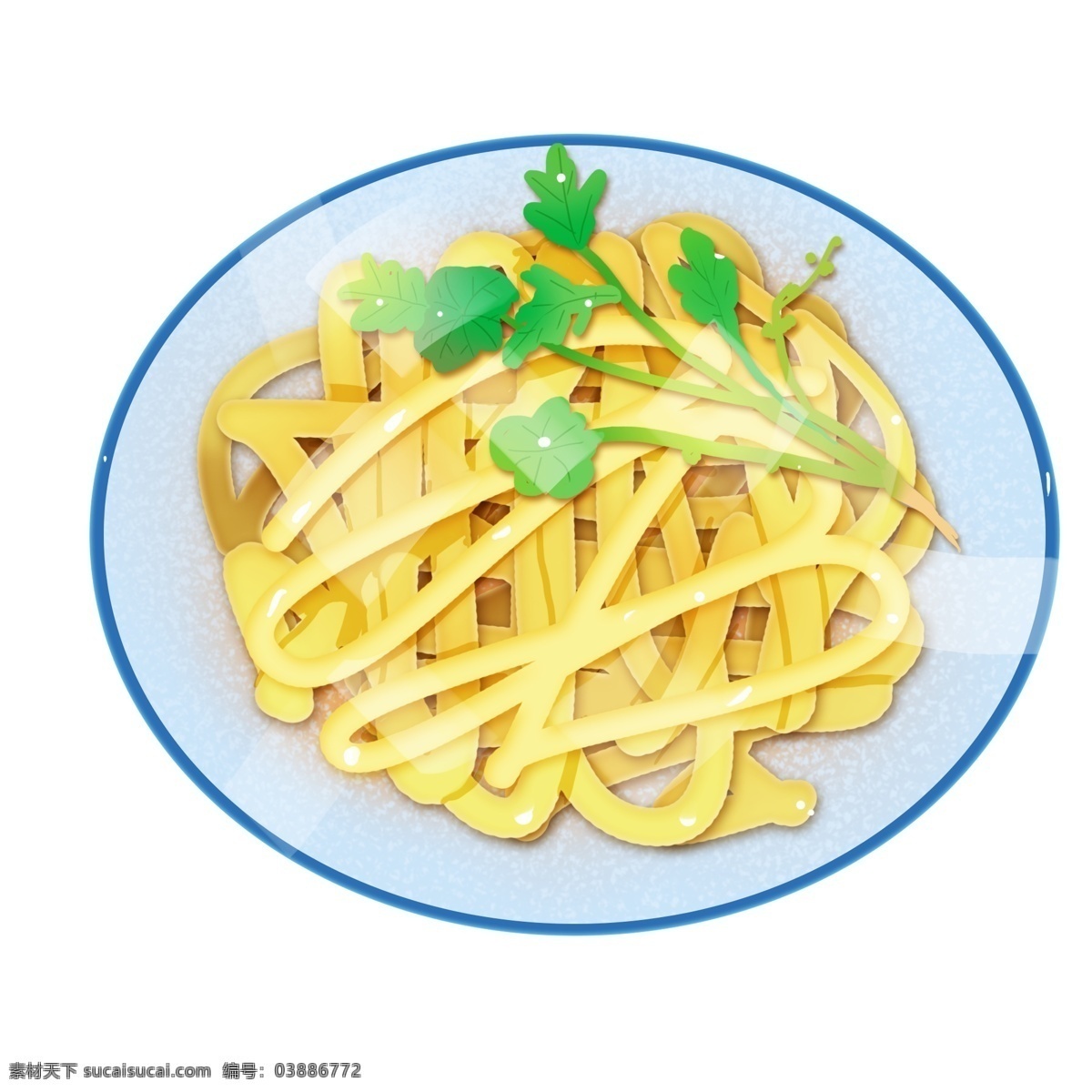 鸡蛋 面条 装饰 插画 鸡蛋面条 漂亮的面条 黄色的面条 立体面条 精美面条 卡通面条