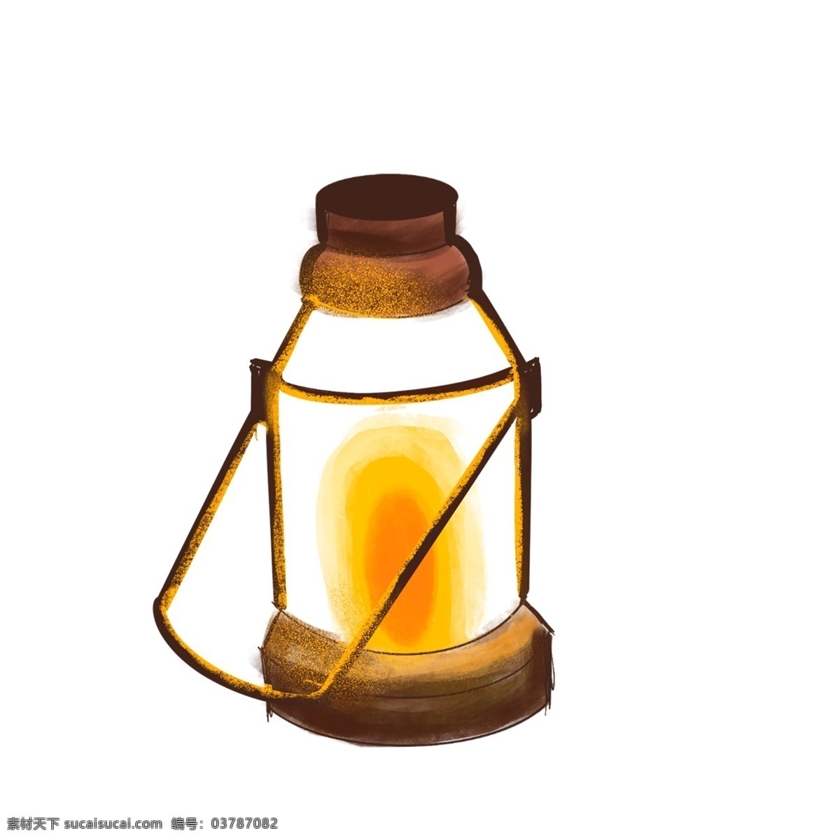 复古 肌理 盏 夜 灯 复古肌理 卡通 手绘 插画 夜灯 照明工具