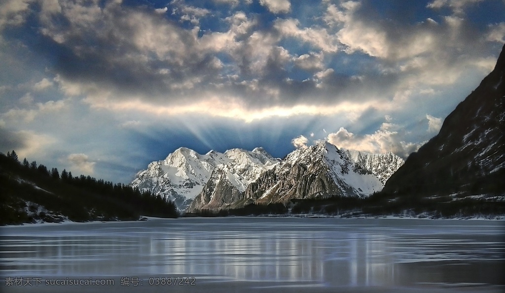 蓝天 白云 雪山 湖泊 自然景观 风景图片 自然风景