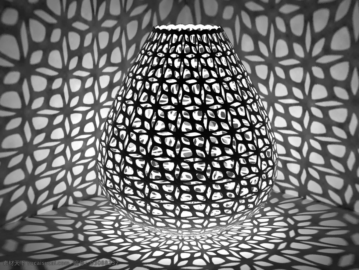 克里 灯罩 花瓶 ii led 灯 数学 艺术 阴影 dizingof 3d模型素材 家具模型
