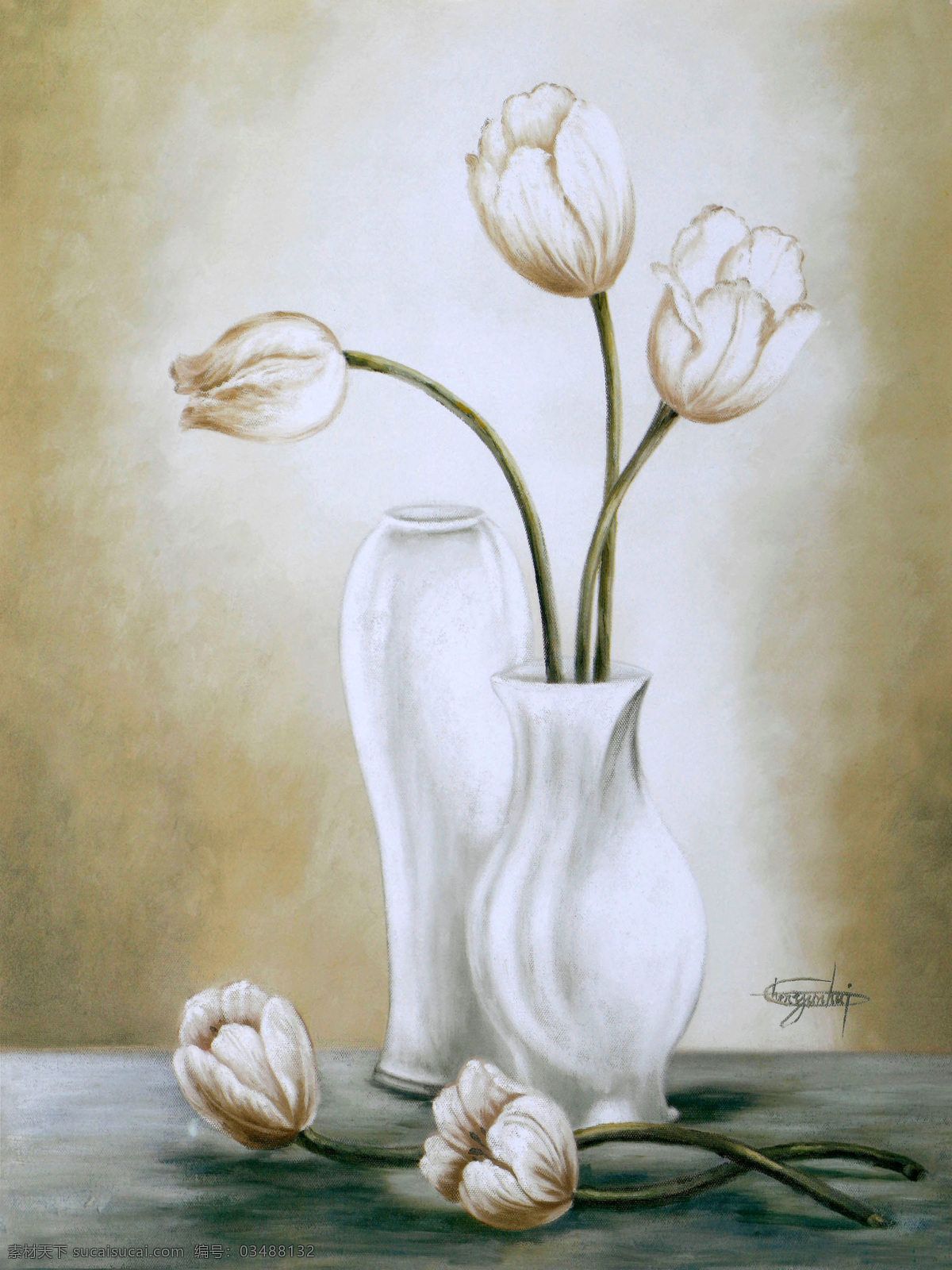 白色 花瓶 鲜花 油画 花朵 绘画 艺术 写生 水墨 花草 画 水墨画 风景 其他艺术 文化艺术 灰色