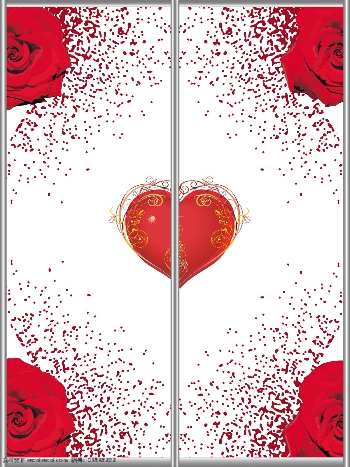 移门 广告设计模板 花朵 花纹 心 移门图案 源文件 移门源文件 家居装饰素材