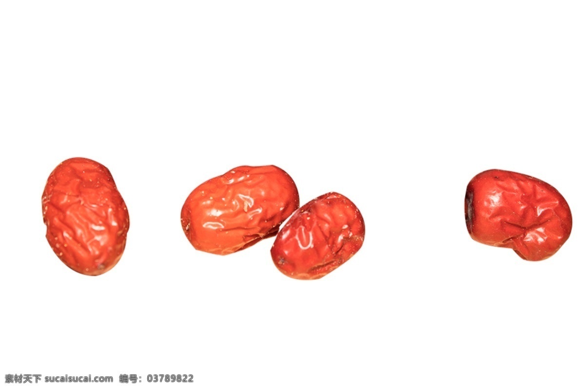 四 颗 新鲜 新疆 大 红枣 食物 成熟的果实 秋收的季节 农作物 大红枣 秋分 秋季 红色 补血 营养 零食