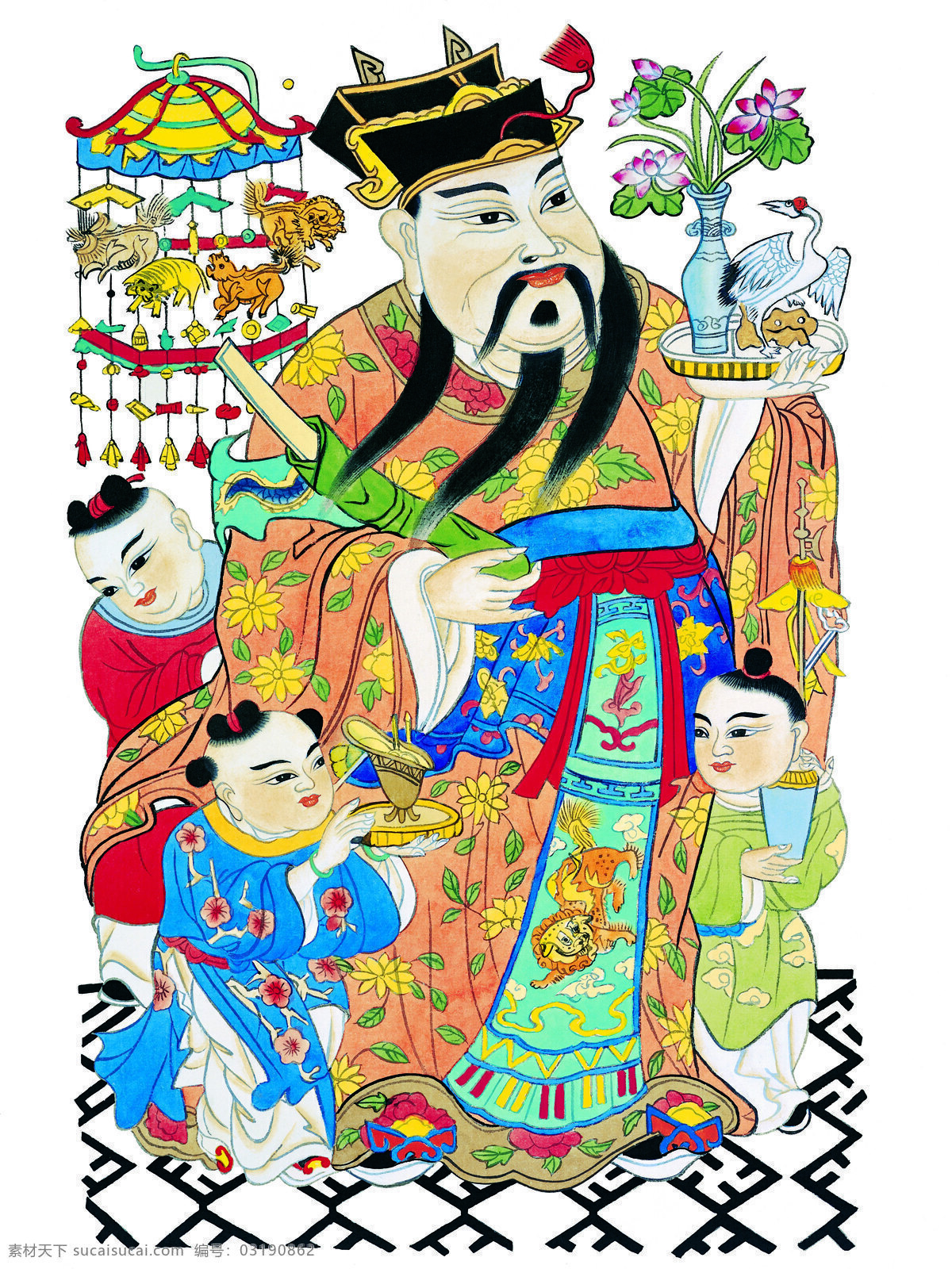 传统文化图片 设计图 文化艺术 中国 传统 门神 财神 高清 丹青 中国画 风