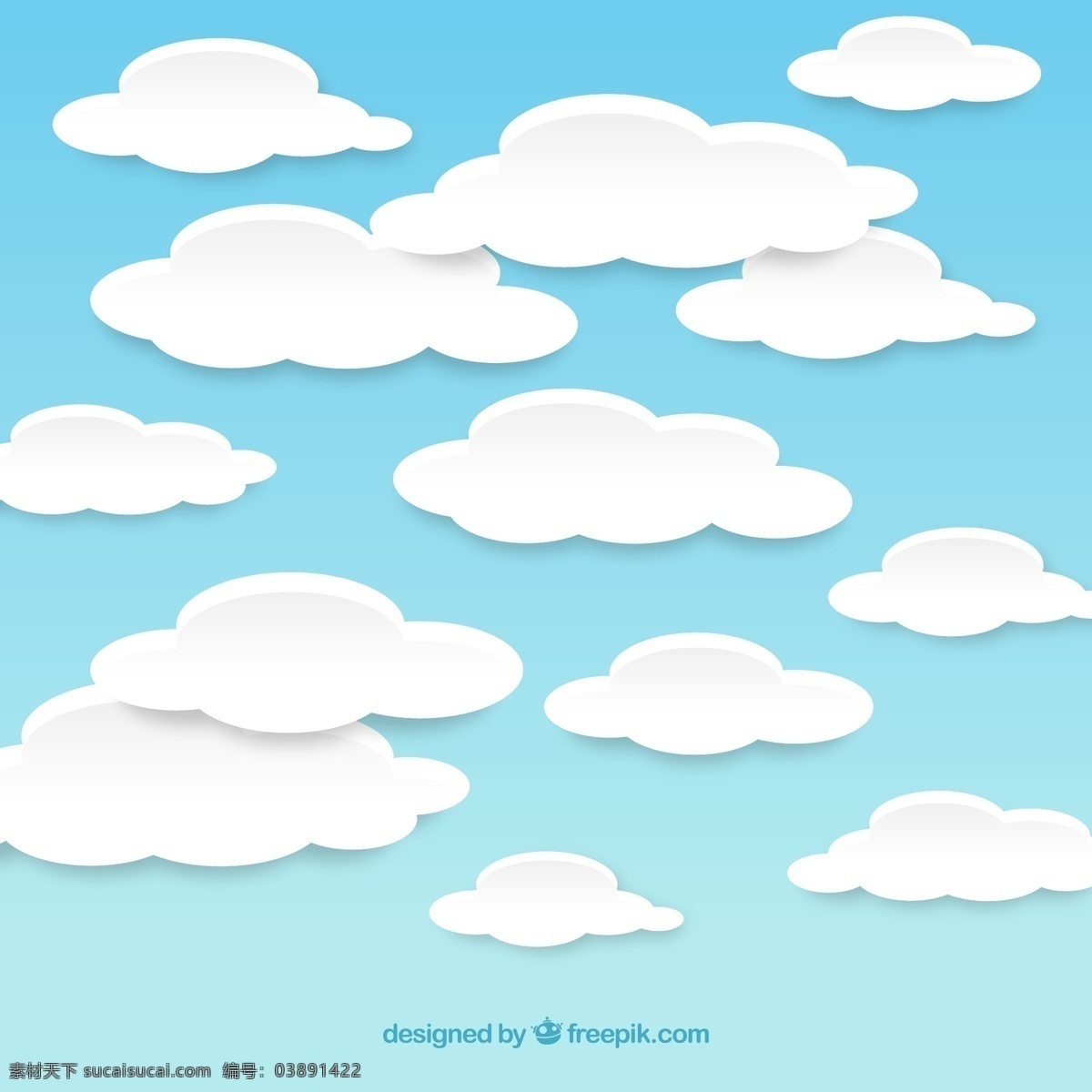 布满 天空 云朵 白色 纸质 矢量图 格式 矢量 高清图片