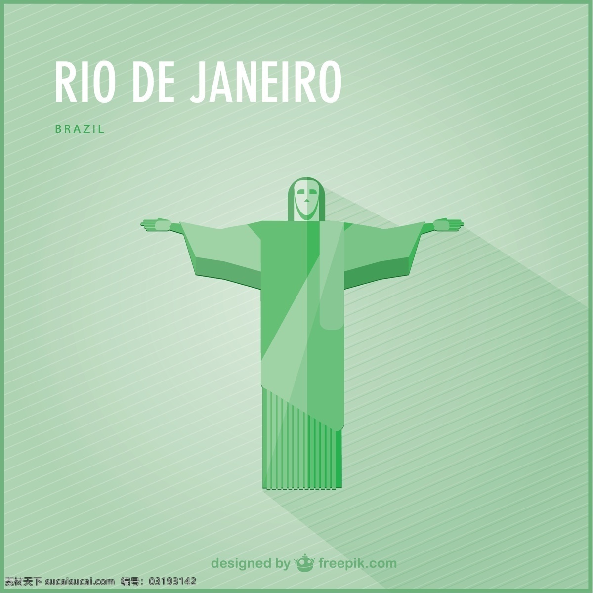 里约热内卢 基督 救世主 城市 世界 模板 平面 平面设计 假日 位置 元素 旅游 巴西 设计元素 图形 符号 国家 绿色