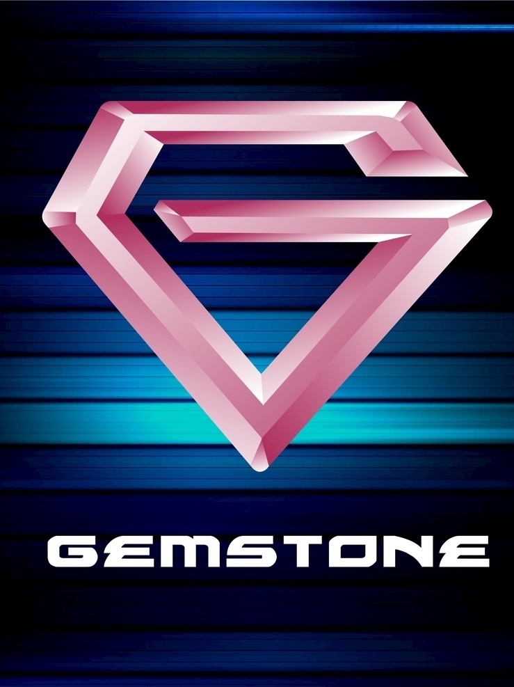 宝石 gemstone 吉米斯通 粉钻 粉色宝石 标志图标 企业 logo 标志