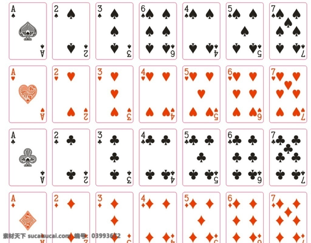 扑克纸牌 扑克 纸牌 牌 卡牌 卡片 矢量 红心 黑桃 梅花 方块 国王 数字 数字卡片 king quen 游戏牌 54张 名片卡片