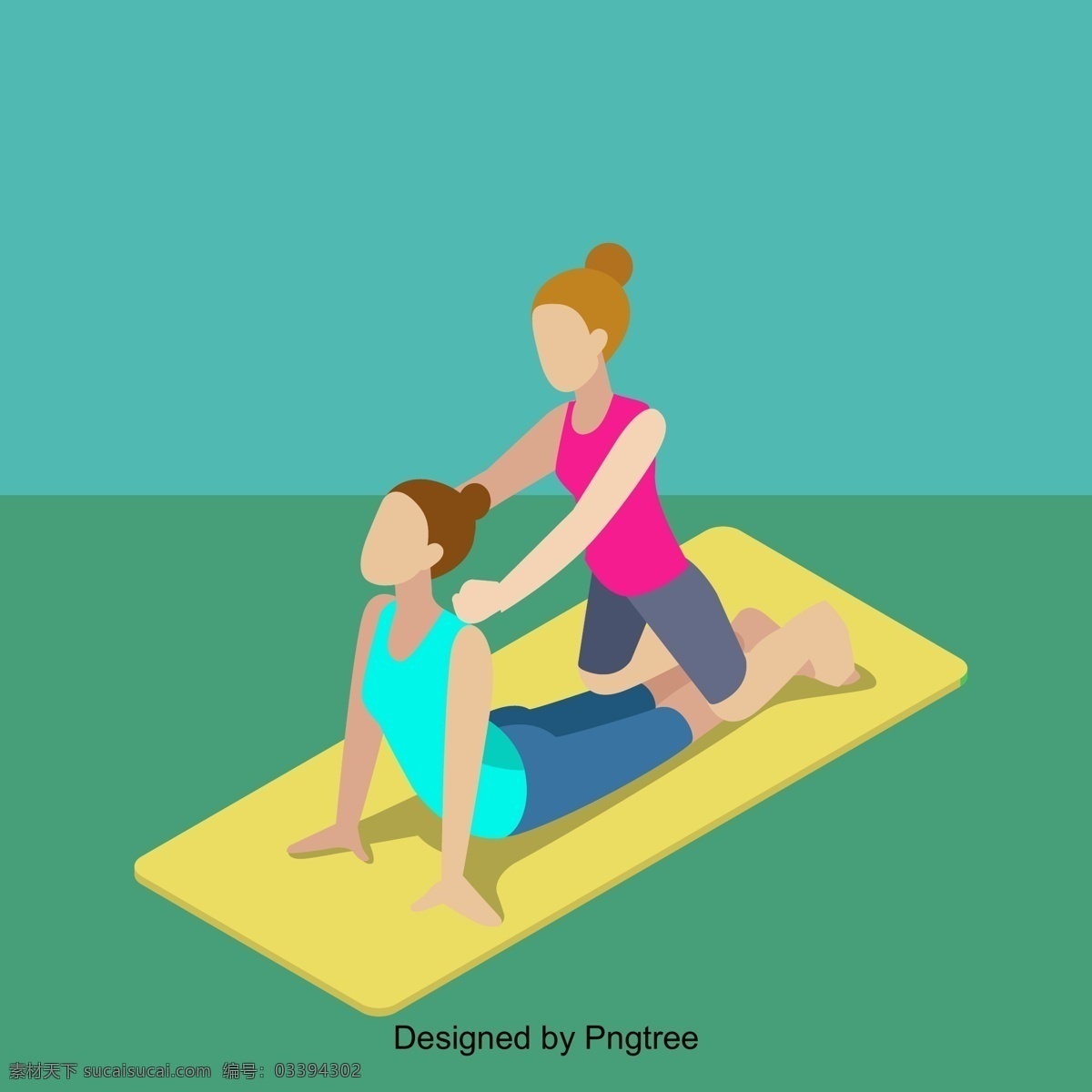 瑜伽锻炼 性格 女性 性 瑜伽 瑜伽垫 按摩