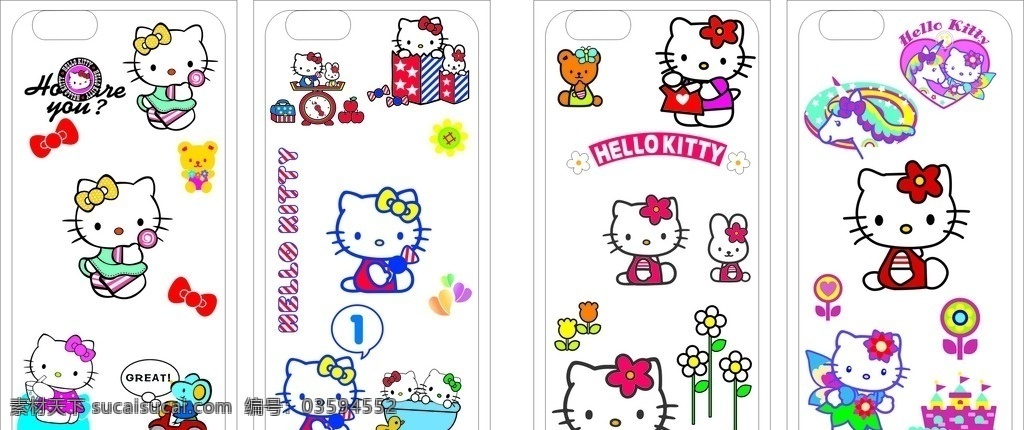 iphone6 彩绘 手机壳 kt猫 kitty猫 凯蒂猫 手机套 皮套 卡通 花朵 矢量素材 卡通设计