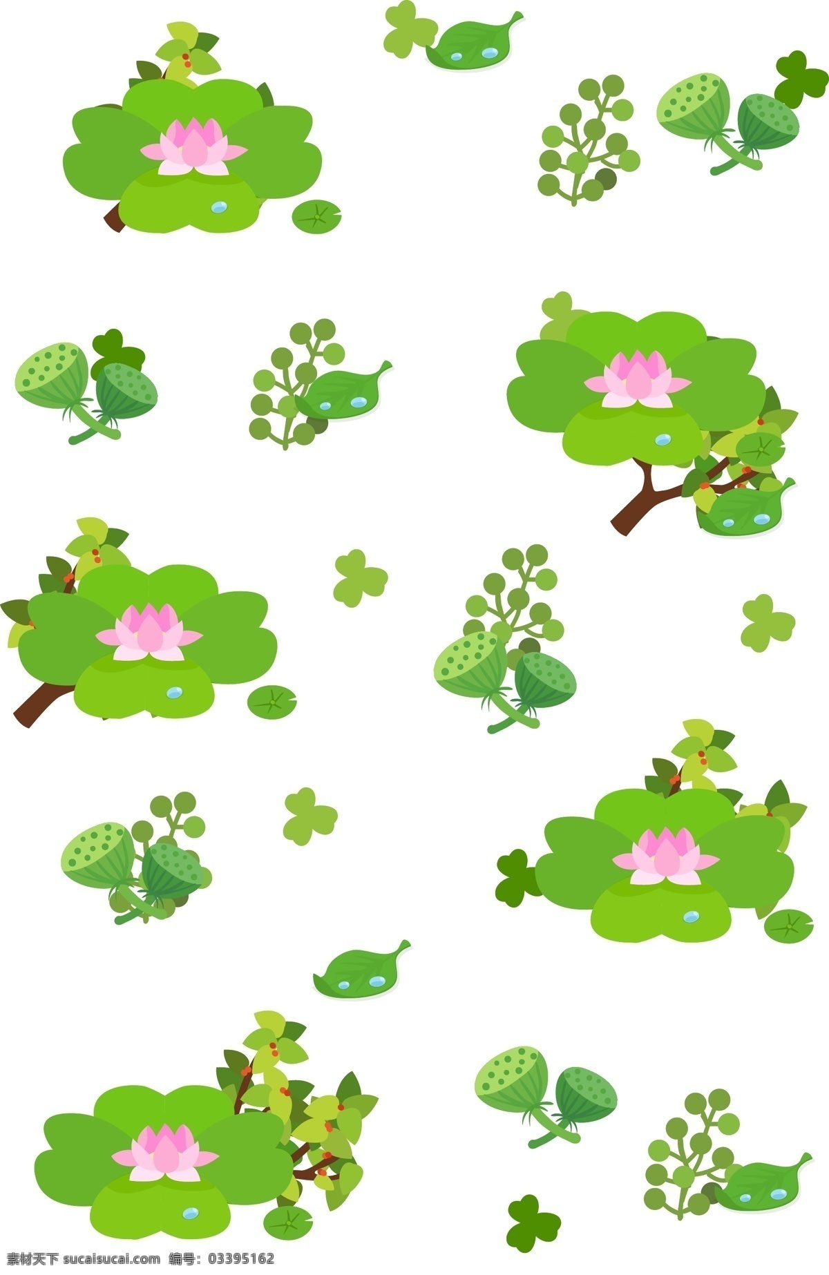 手绘 四季 树叶 底纹 绿色的树叶 漂亮的底纹 卡通插画 手绘底纹插画 四季底纹插画 漂亮的小树