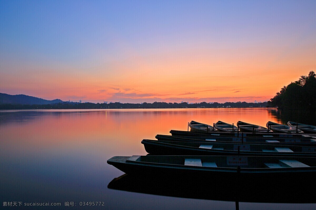 杭州 杨 公 堤 日出 风景