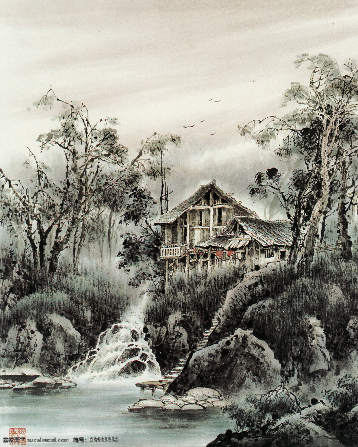 彩墨山水画 风景画 国画 绘画书法 山 山水画 书法 幽静 人家 设计素材 模板下载 幽静人家 黄玉洲 黄玉洲国画 中国画 写意画 大师作品 写意 水 树 水墨画 黄玉 洲 彩墨 文化艺术 装饰素材 山水风景画