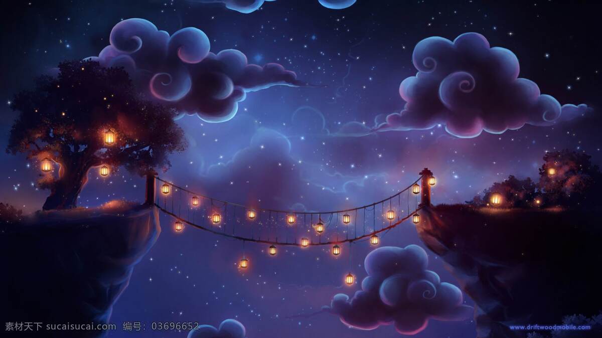 唯美 意境 动漫 风景图片 风景 唯美风景 悬崖 挂灯 所属 专题 卡通 可爱