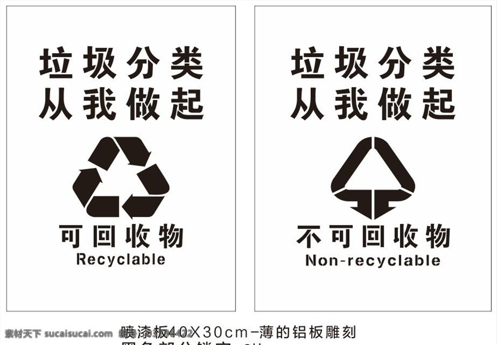 回收利用 环保标志 分类回收垃圾 可回收 不可回收 垃圾分类 公共标识标志