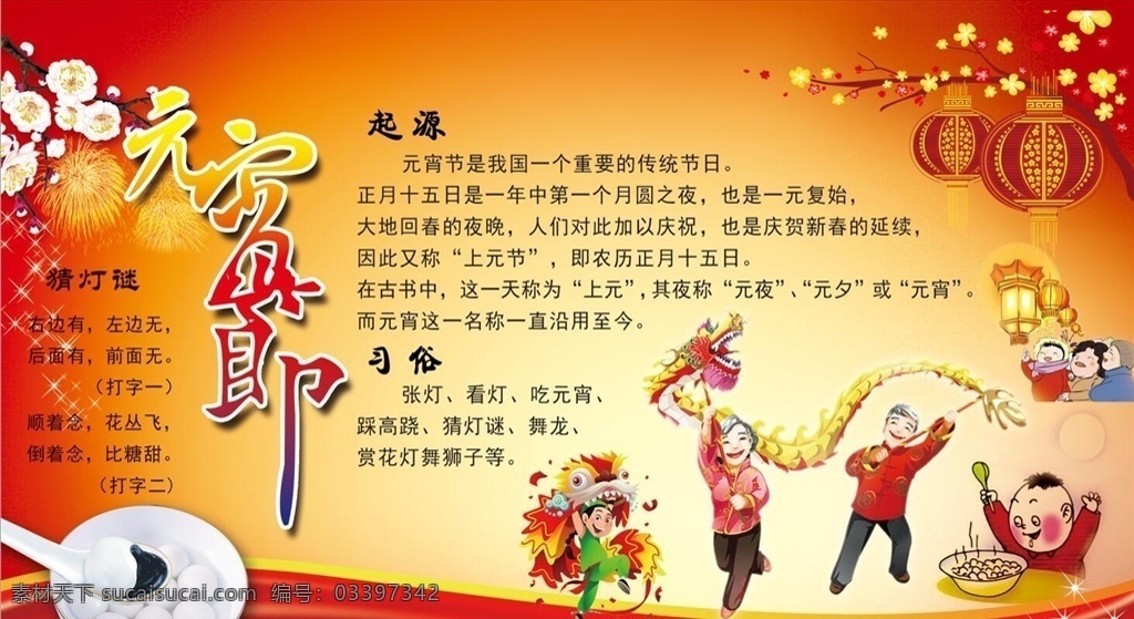正月十五 元宵节 元宵节简介 元宵节展板 十五 元宵 汤圆 简介 展板 起源 习俗 猜灯谜 红灯笼 传统 展板模板