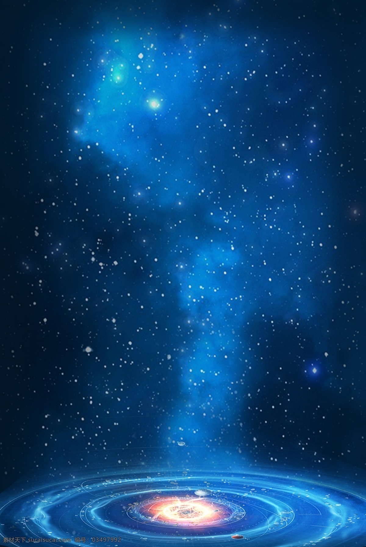 蓝色 星河 背景 模板 合成 仲夏夜 星空 许愿瓶 风景 梦幻 简约 愿望 太空