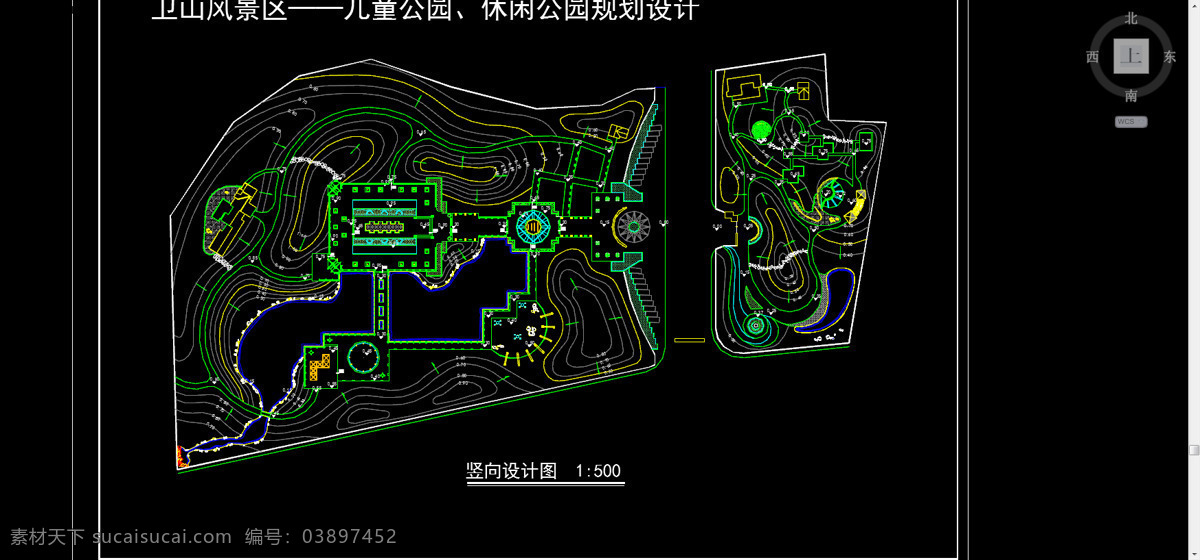 卫 山 公园 竖向 t3 西方风格公园 湖 山地 直线造型 值得借鉴