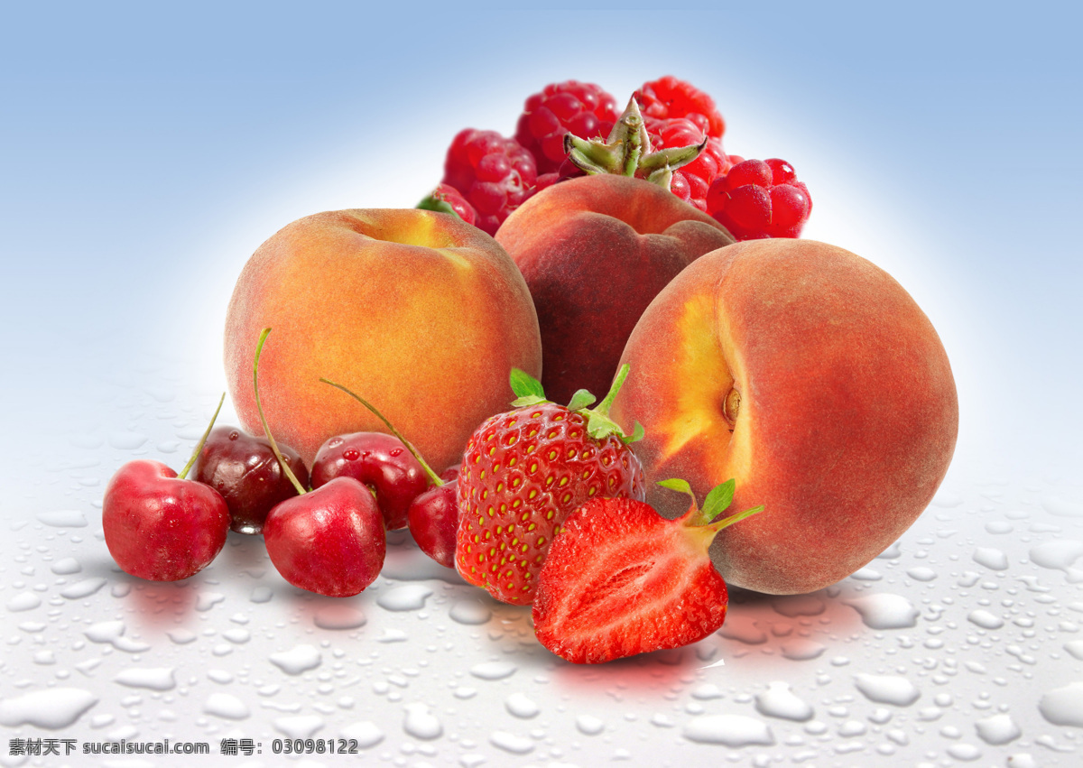 草莓 设计图库 生物世界 水滴 水果 水蜜桃 樱桃 水果设计素材 水果模板下载 psd源文件