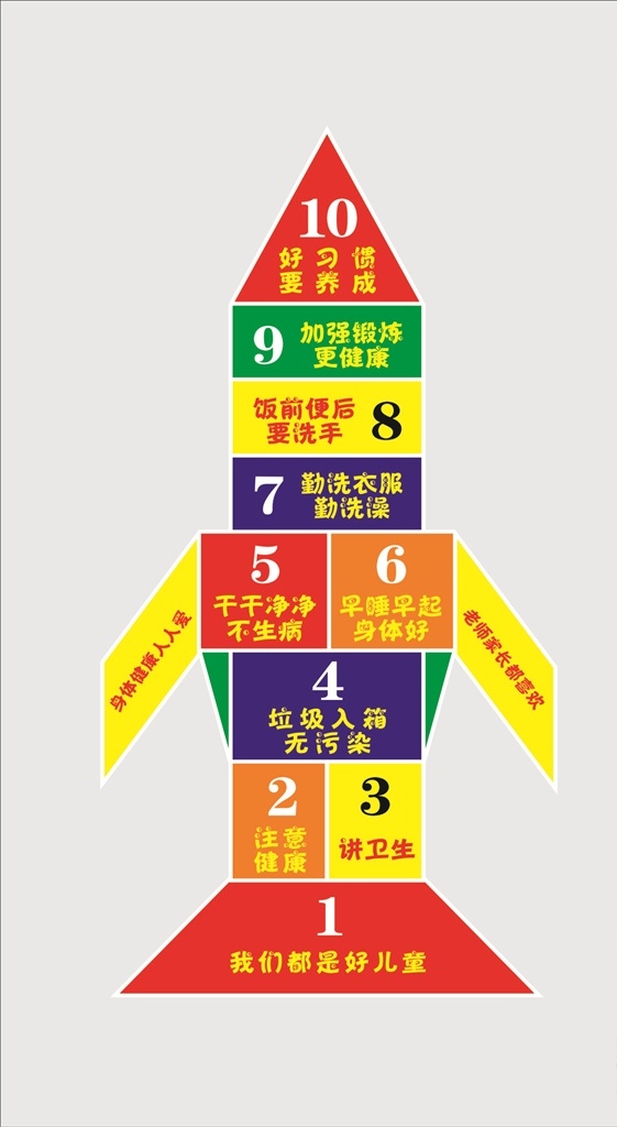 火箭文化墙 校园 学校 小学 文化 道路 火箭 礼仪 文明 卡通 地贴 墙绘 墙面 文化墙 图案